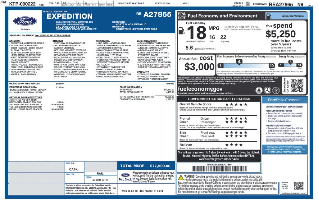 Used 2024 Black Ford Limited image 6