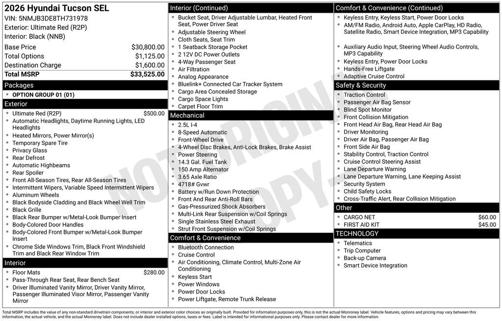 New 2026 Red Hyundai SEL image 4