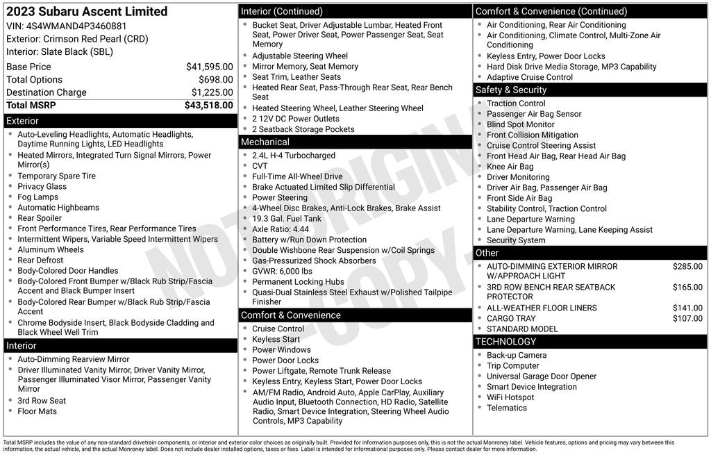 Used 2023 Red Subaru Limited image 26