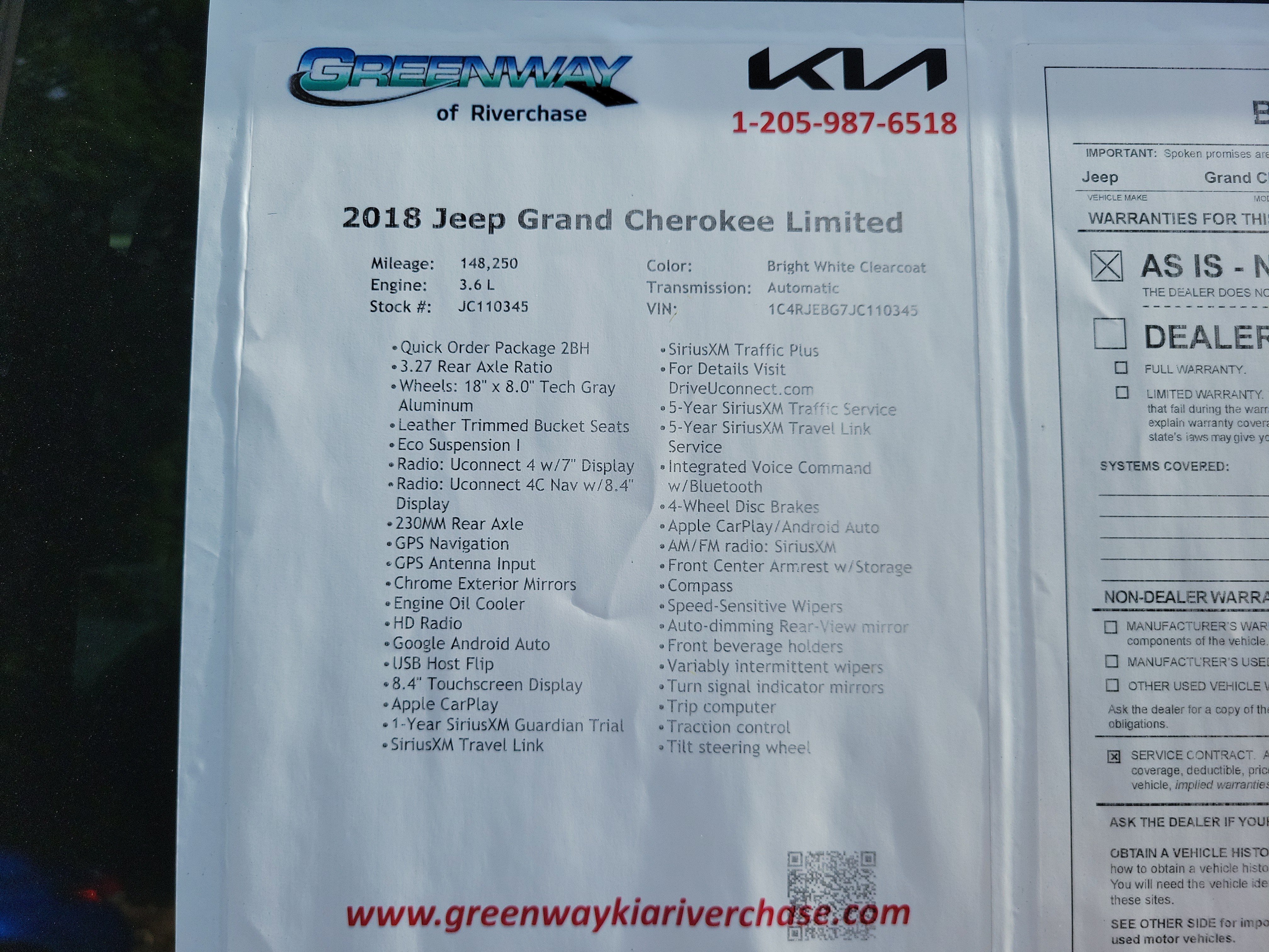 Used 2018 Bright White Clearcoat Jeep Limited image 33
