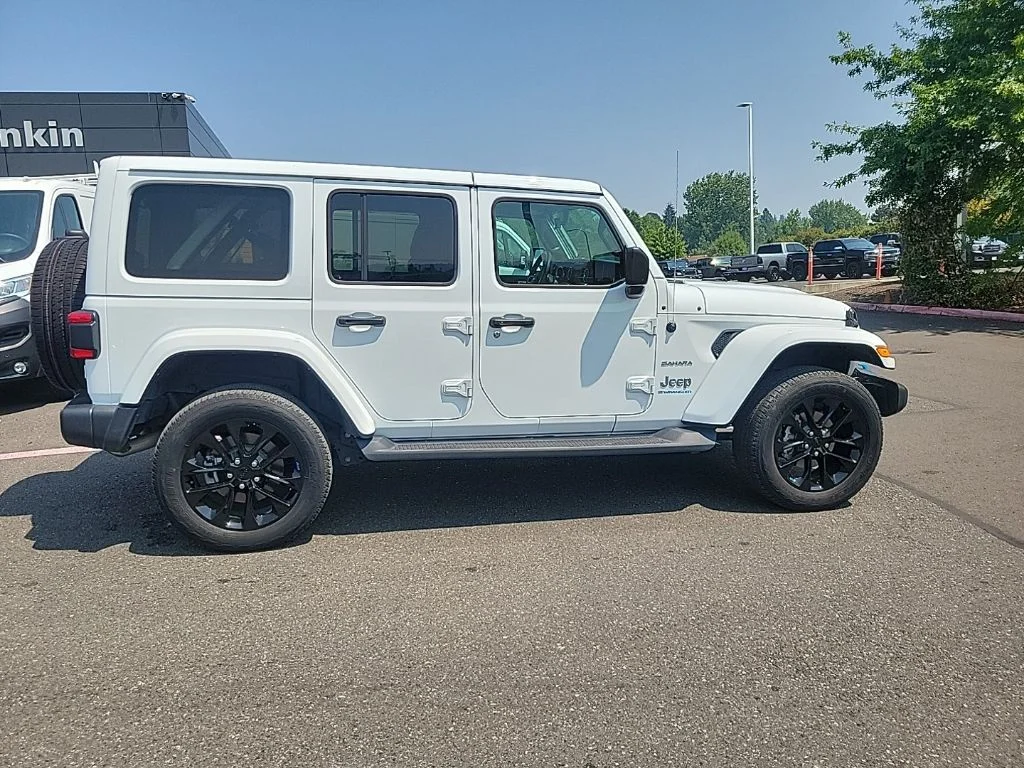 Used 2023 Bright White Clearcoat Jeep Sahara 4xe image 6