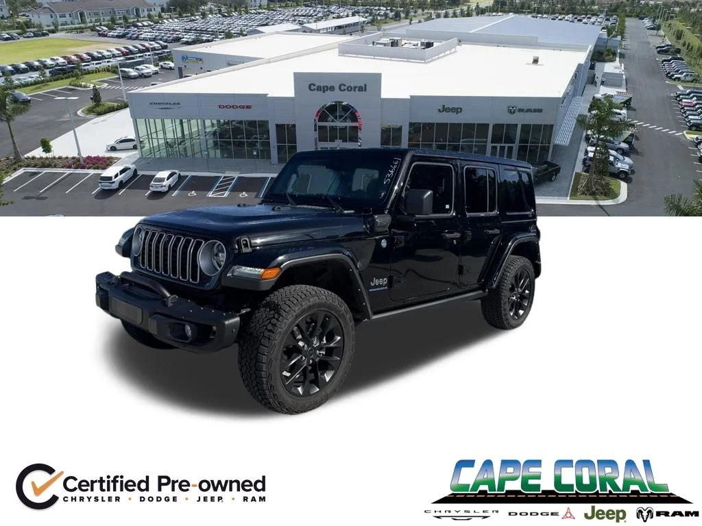 Certified Used 2025 Black Jeep Sahara 4xe image 1