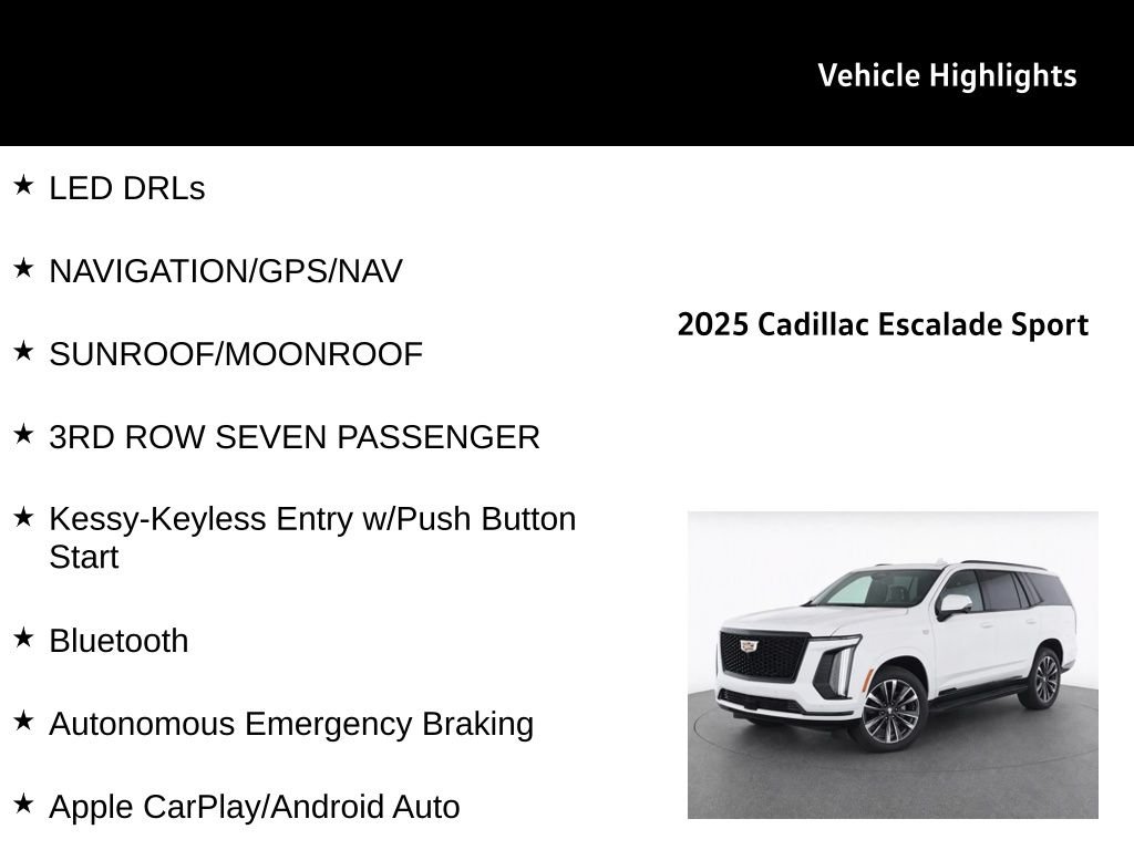 Used 2025 Crystal White Cadillac Sport image 32