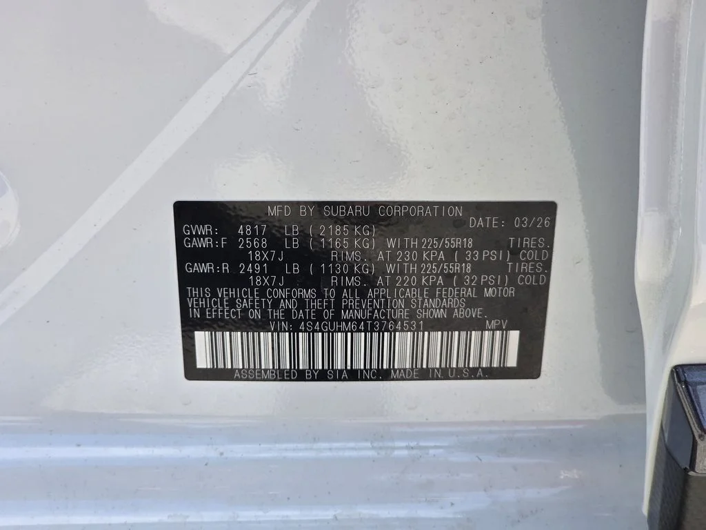 New 2026 CRYSTAL WHITE PEARL Subaru Limited image 31