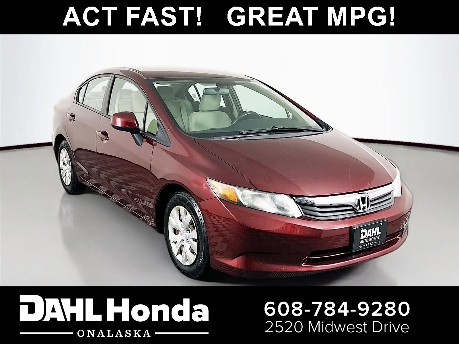 Used 2012 Crimson Pearl Honda LX image 1