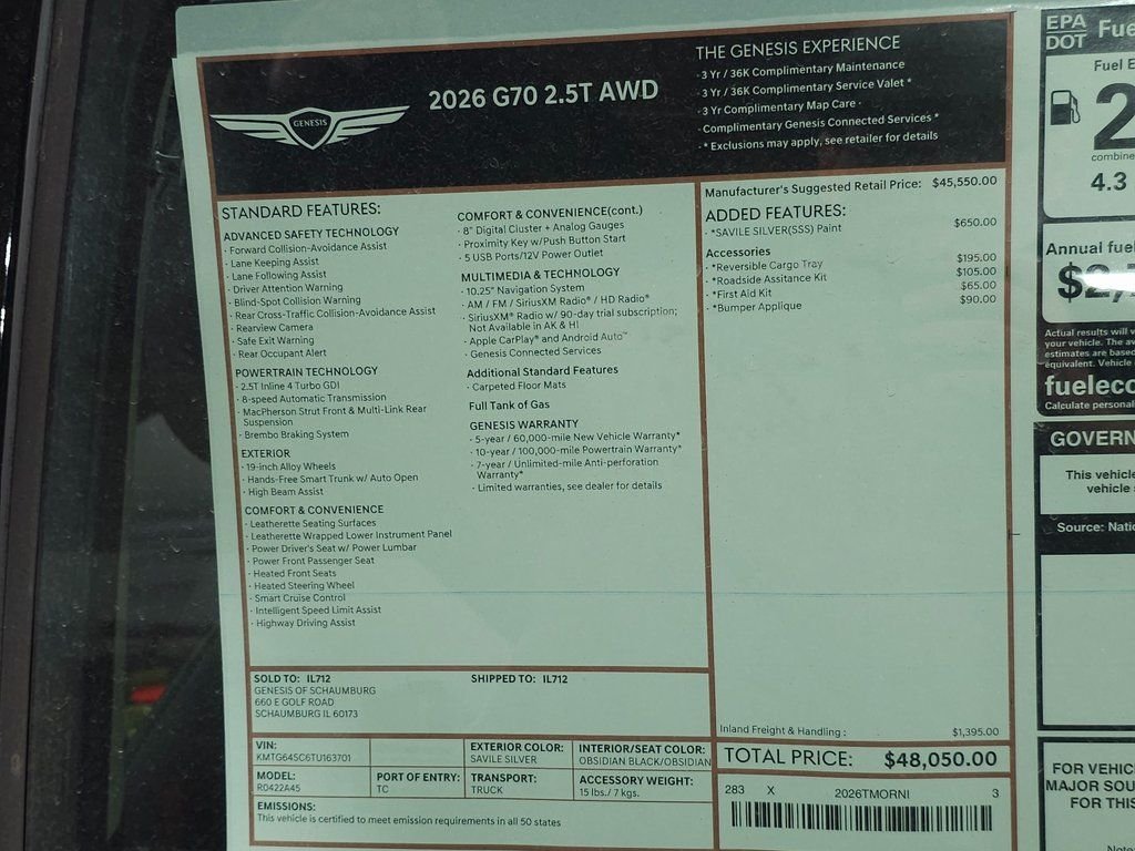 New 2026 Silver Genesis 2.5T image 25