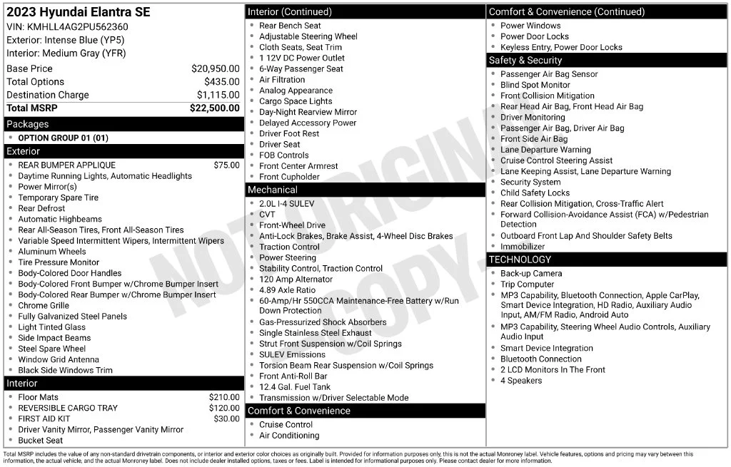 Used 2023 Blue Hyundai SE image 2