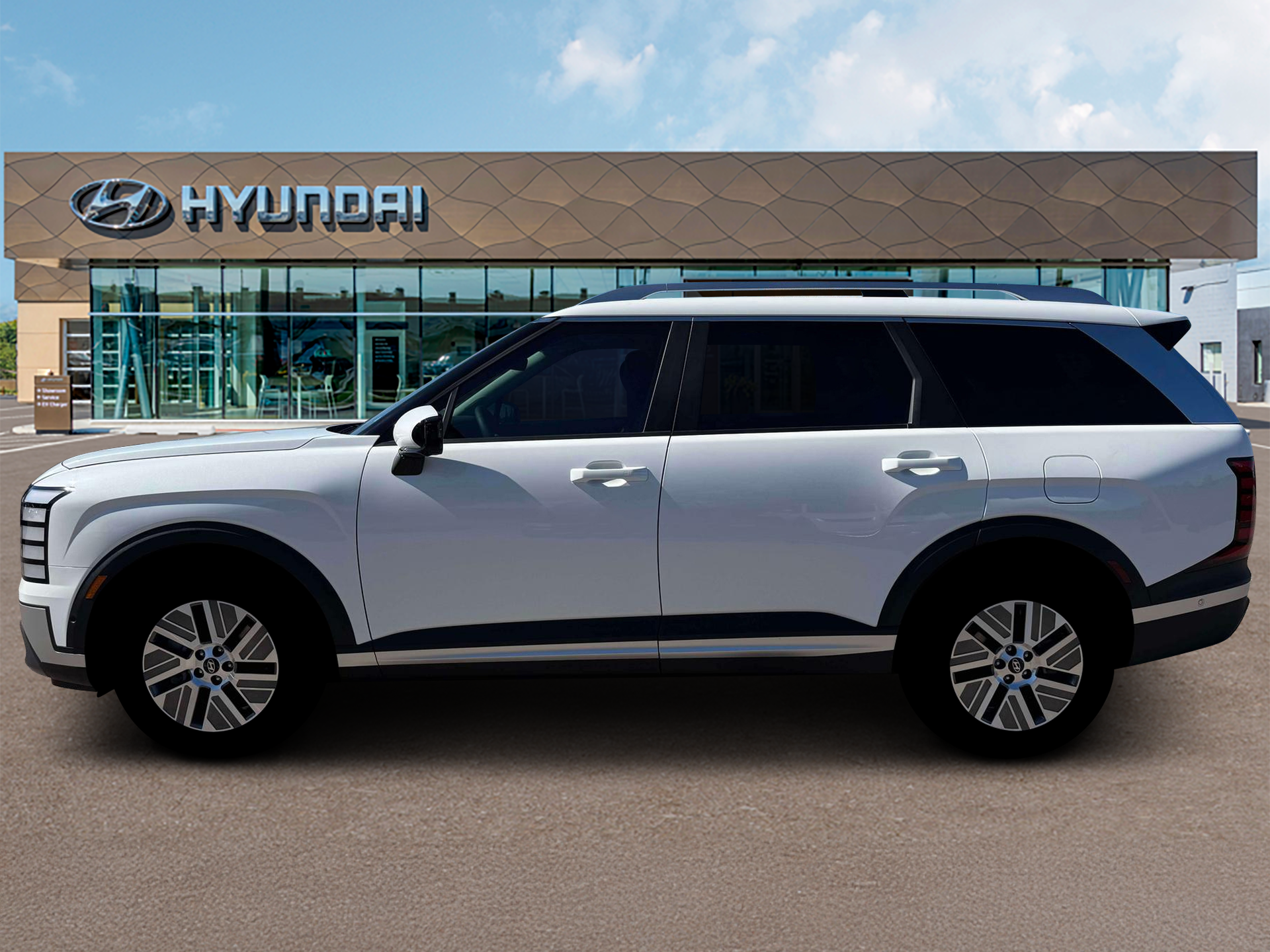 New 2026 Creamy White Pearl Hyundai Blue SEL Premium 7P image 3