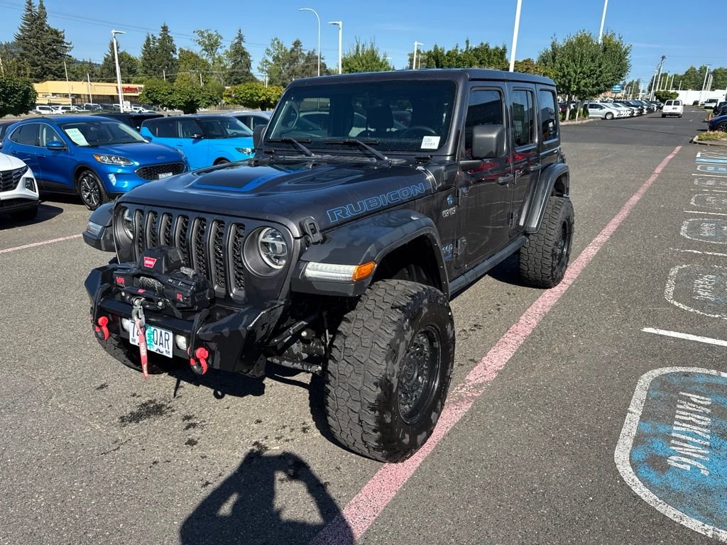 Used 2022 Gray Jeep Unlimited Rubicon 4xe image 3