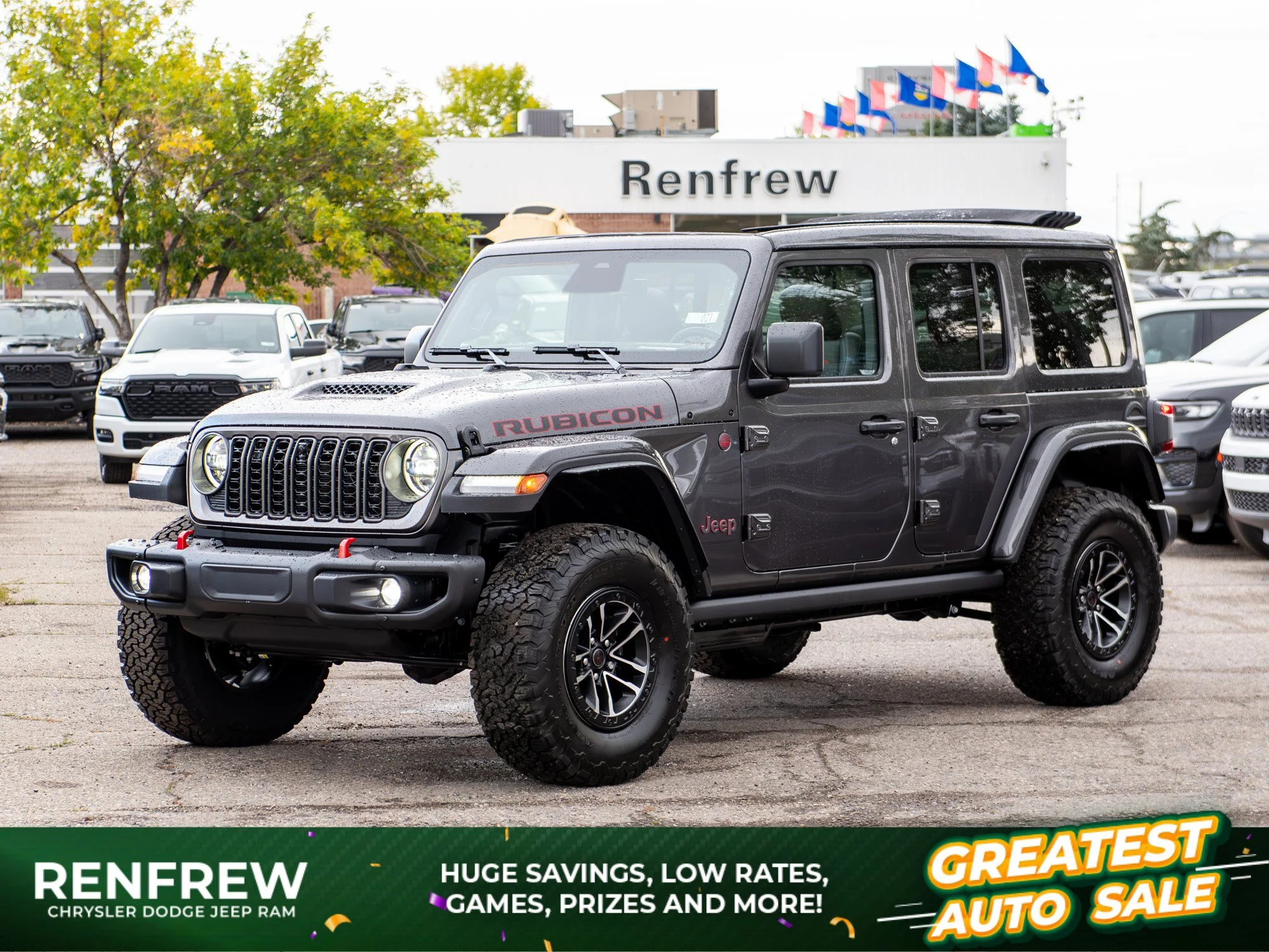 New 2027 Grey Jeep Rubicon X* 4 Door 4x4, Sky One-Touch Pwr Top, Nappa Leather, 35 Inch Tires image 1