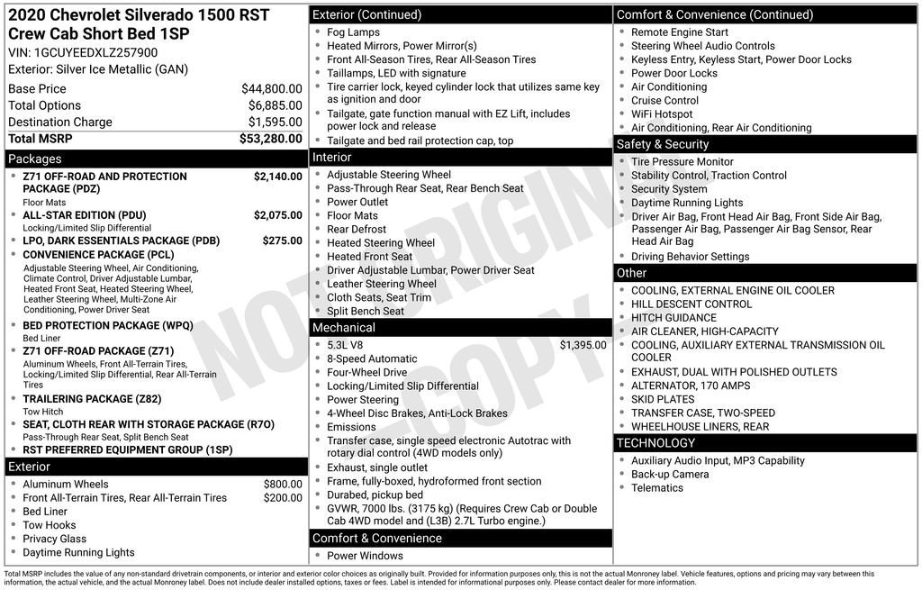 Used 2020 SILVER ICE METALLIC Chevrolet RST image 41