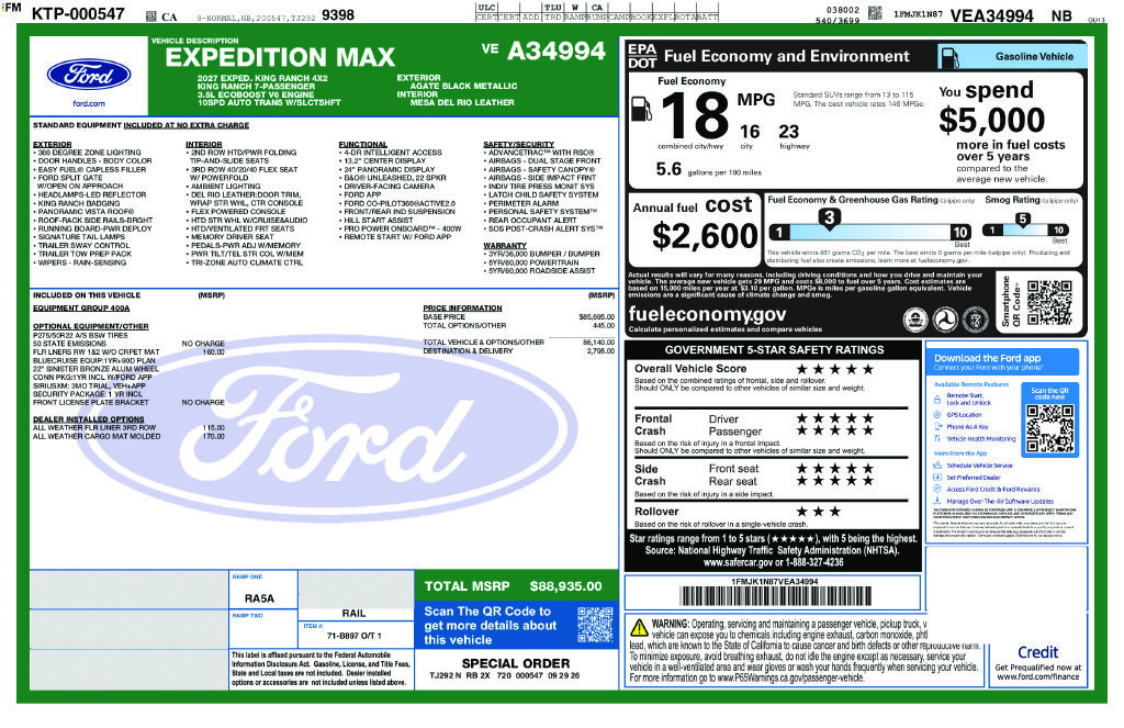 New 2027 Black Ford King Ranch image 2