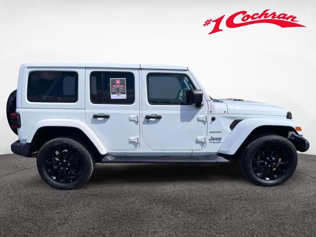 Certified Used 2021 Bright White Clearcoat Jeep Unlimited Sahara image 6