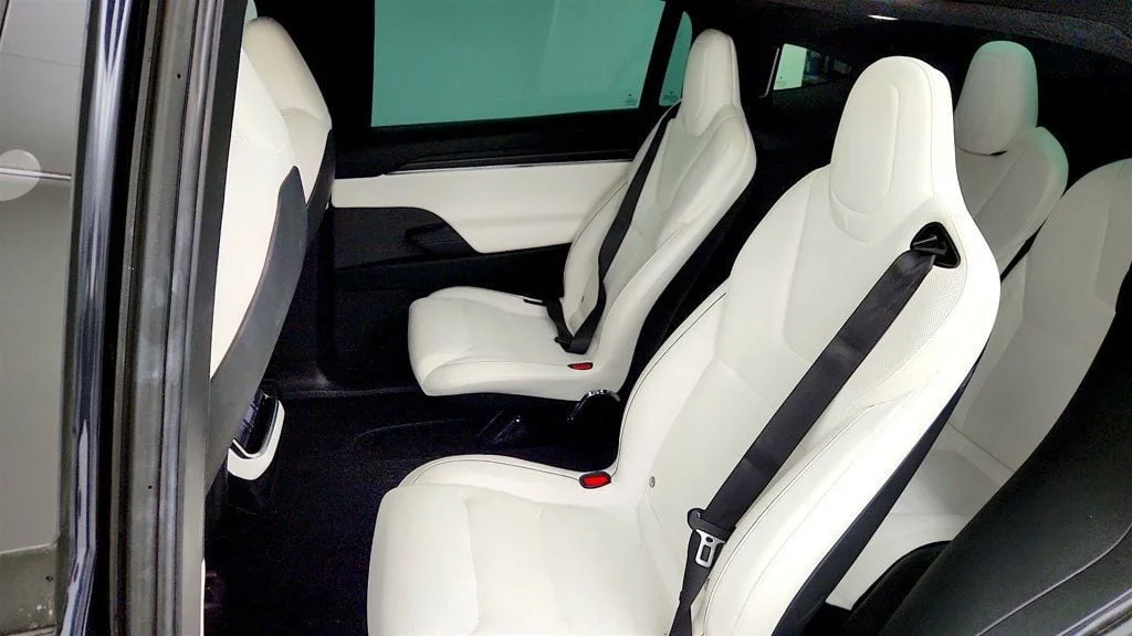 Used 2024 Stealth Grey Tesla Plaid AWD w/ White & Black Vegan Leather Interior image 25