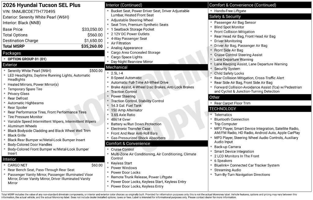 New 2026 White Hyundai SEL Plus AWD image 22