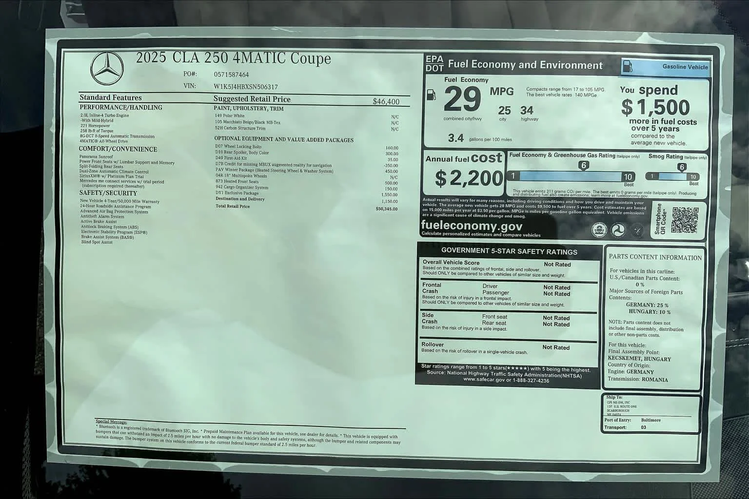 Certified Used 2025 Polar White Mercedes-Benz CLA 250 image 26