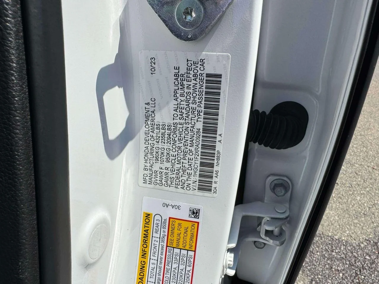 Certified Used 2024 Platinum White Pearl Honda LX image 13