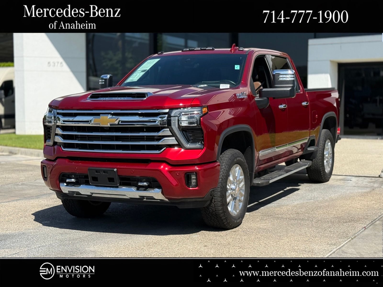 Radiant Red 2025 Chevrolet Silverado 3500HD High Country Crew Cab 4WD Pickup Truck Four-Wheel Drive Automatic
