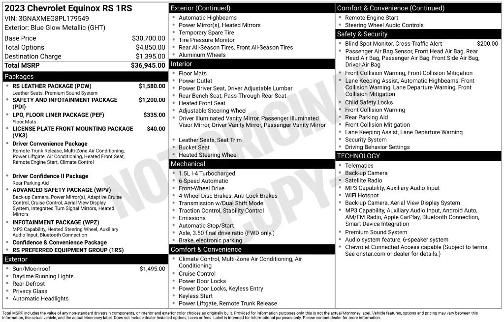 Used 2023 Blue Chevrolet RS image 54