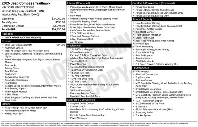 New 2026 Sting-Gray Clear-Coat Exterior Paint Jeep Trailhawk image 28