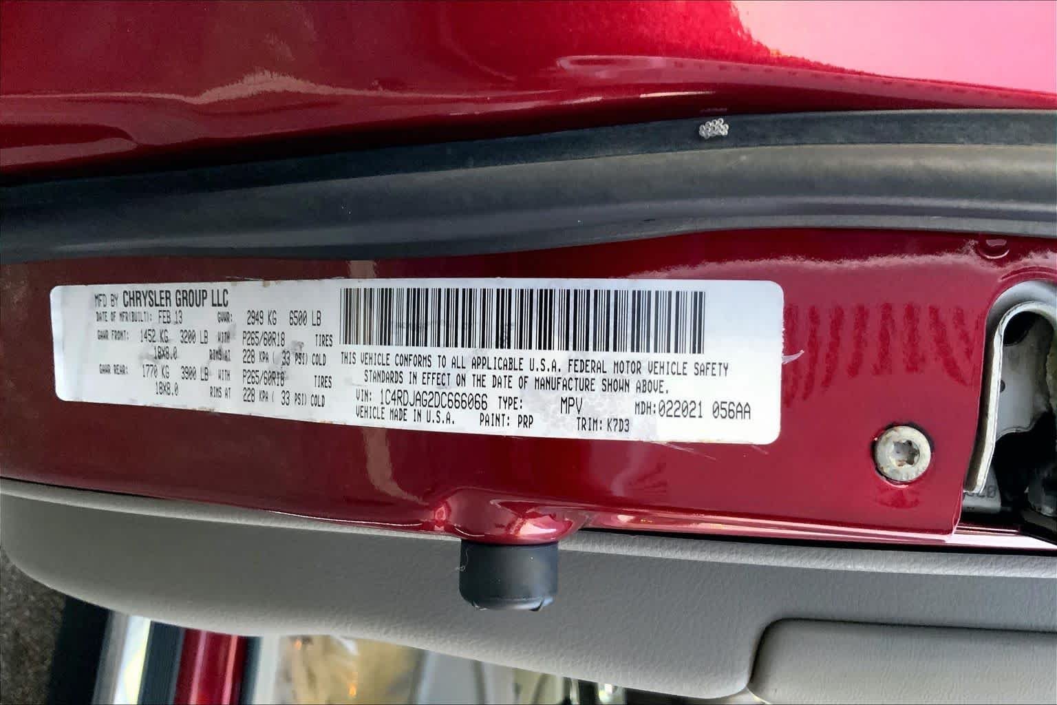 Used 2013 Deep Cherry Red Crystal Pearl Dodge SXT image 30