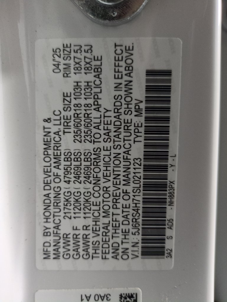 Certified Used 2025 Platinum White Honda EX-L image 33