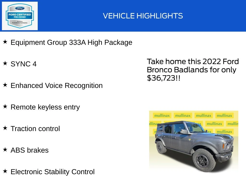 Certified Used 2022 Gray Ford Badlands image 18