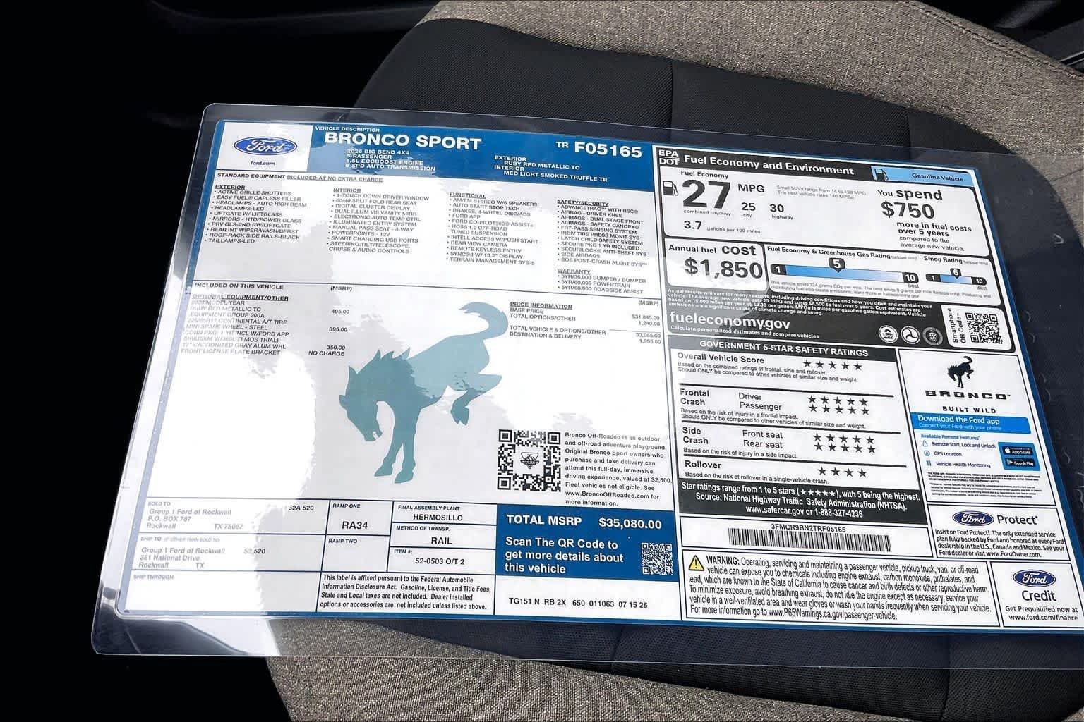 New 2026 Ruby Red Metallic Tinted Clearcoat Ford Big Bend® image 19