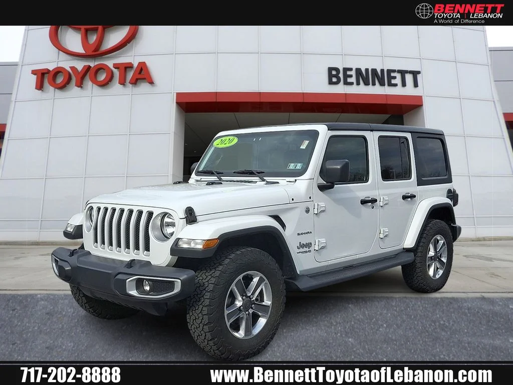 Used 2020 White Jeep Unlimited Sahara image 1
