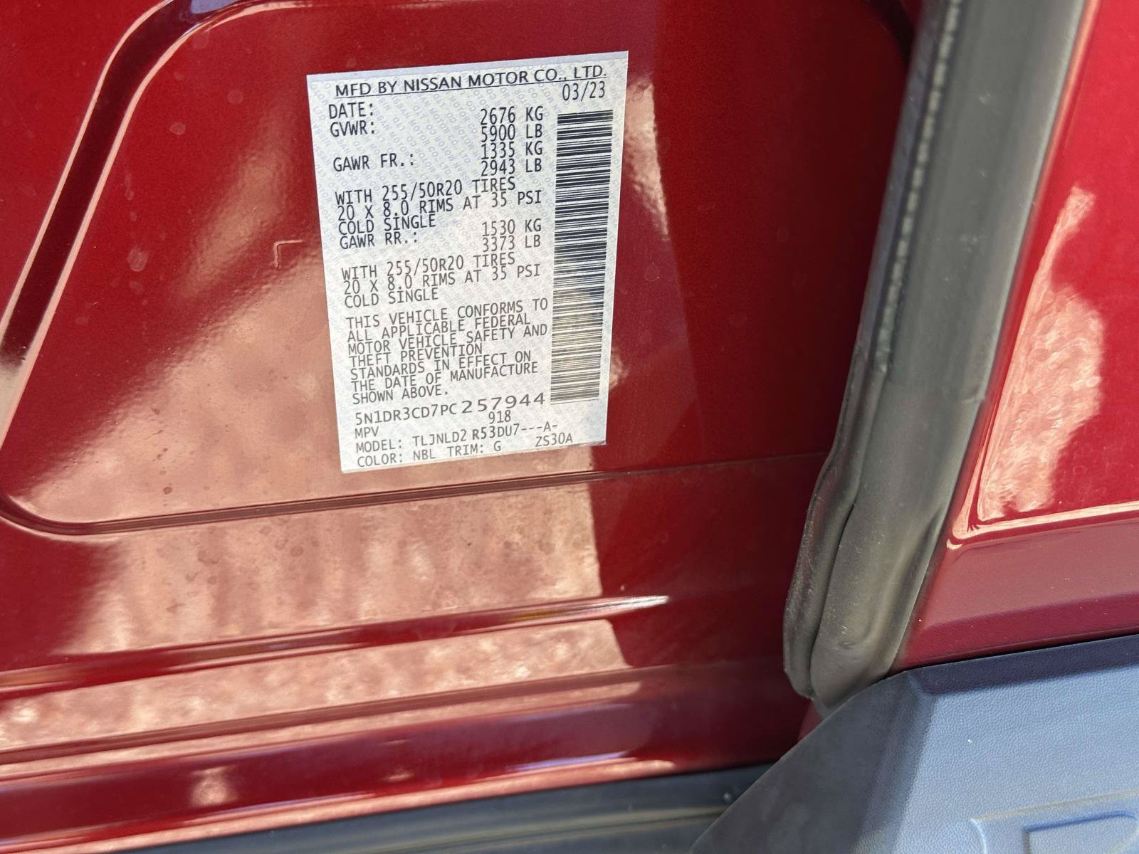 Used 2023 Scarlet Ember Nissan SL image 15