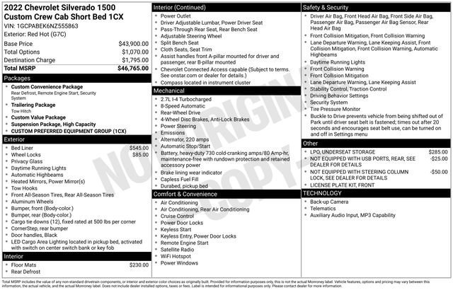 Used 2022 Red Hot Chevrolet Custom image 12