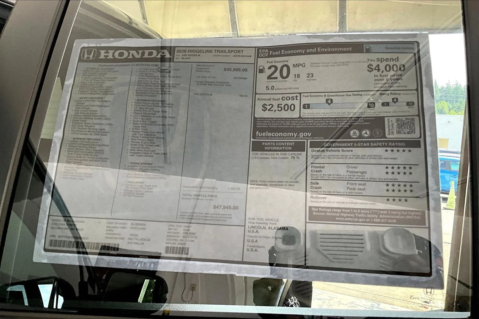 New 2026 Ash Green Metallic Honda TrailSport image 13
