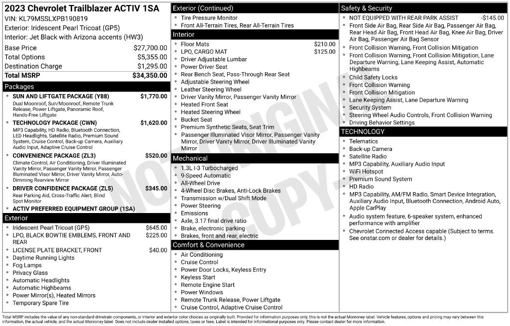 Used 2023 Pearl Chevrolet ACTIV image 6