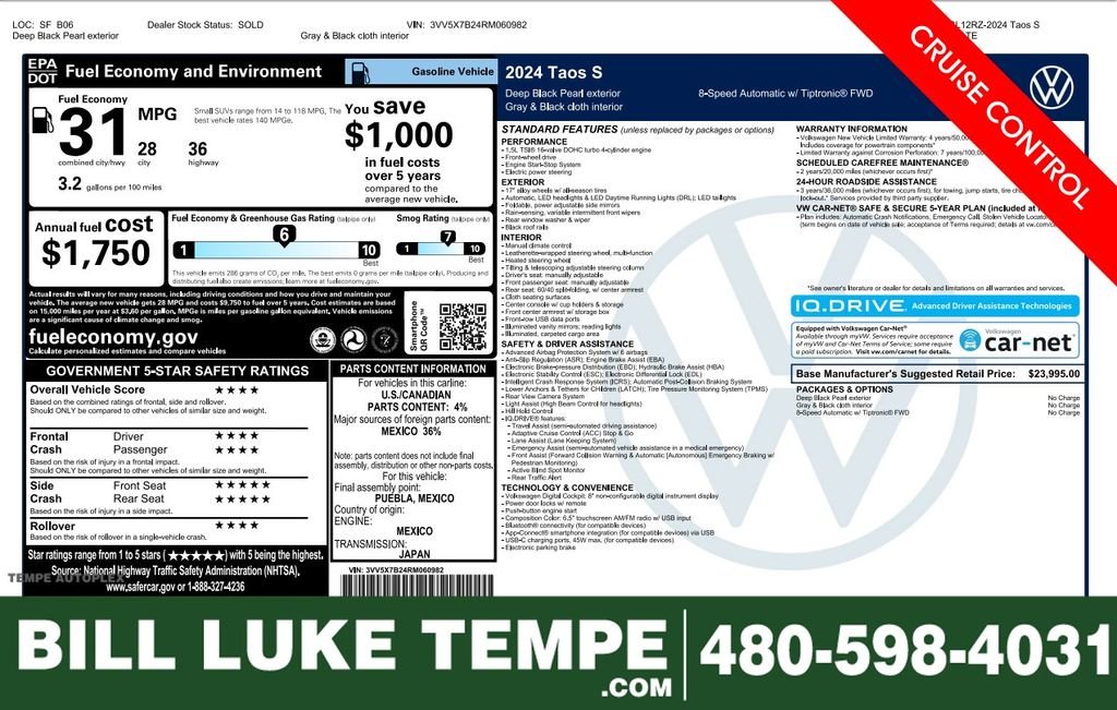 2024 Volkswagen Taos S