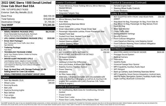 Used 2022 DARK SKY METALLIC GMC Denali image 26