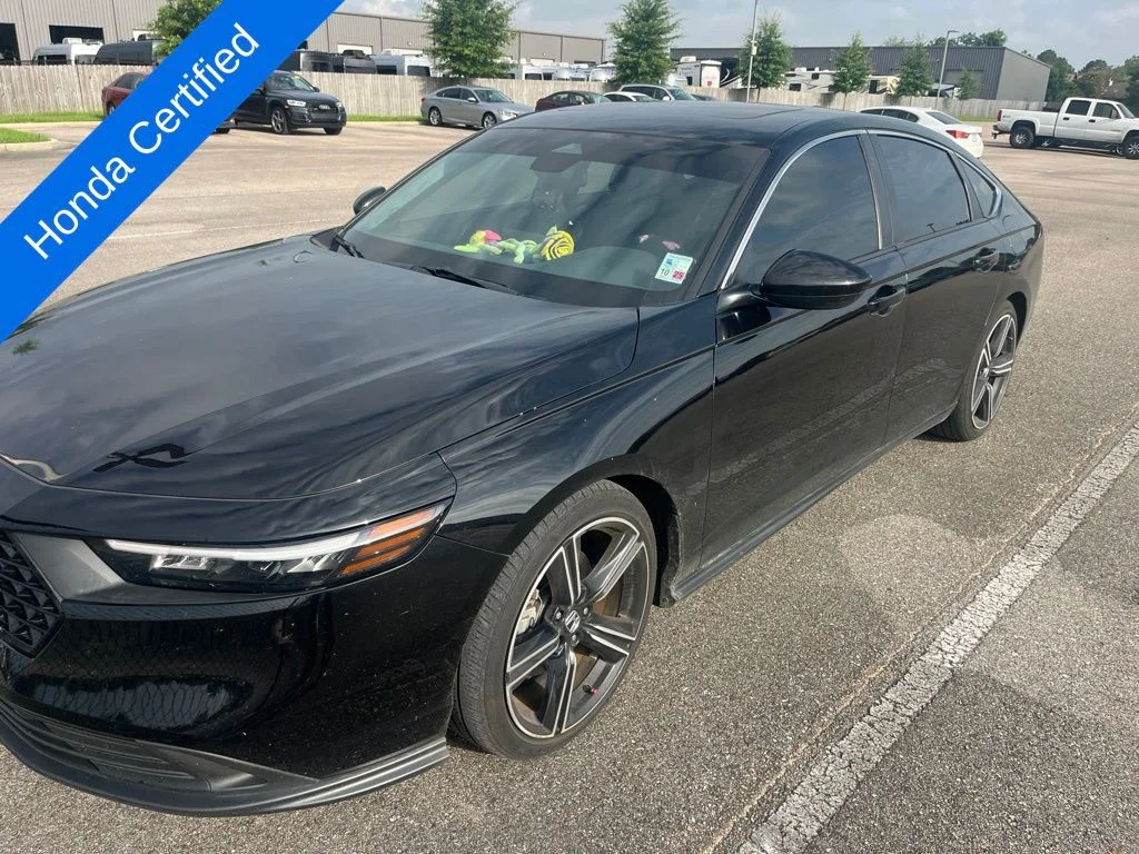 Certified Used 2025 Crystal Black Pearl Honda HYBRID SPORT image 1