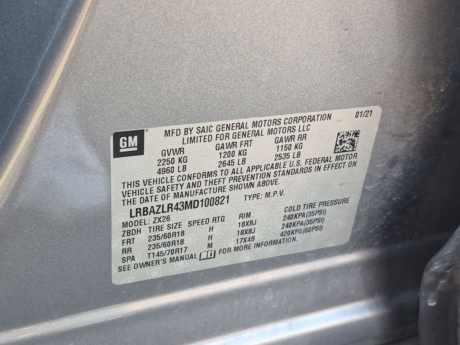 Certified Used 2021 SATIN STEEL METALLIC Buick Preferred image 35