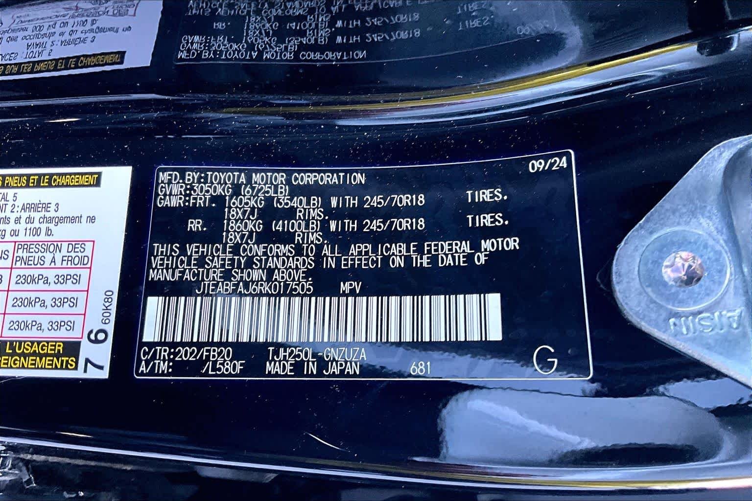 Certified Used 2024 Black Toyota 1958 image 33