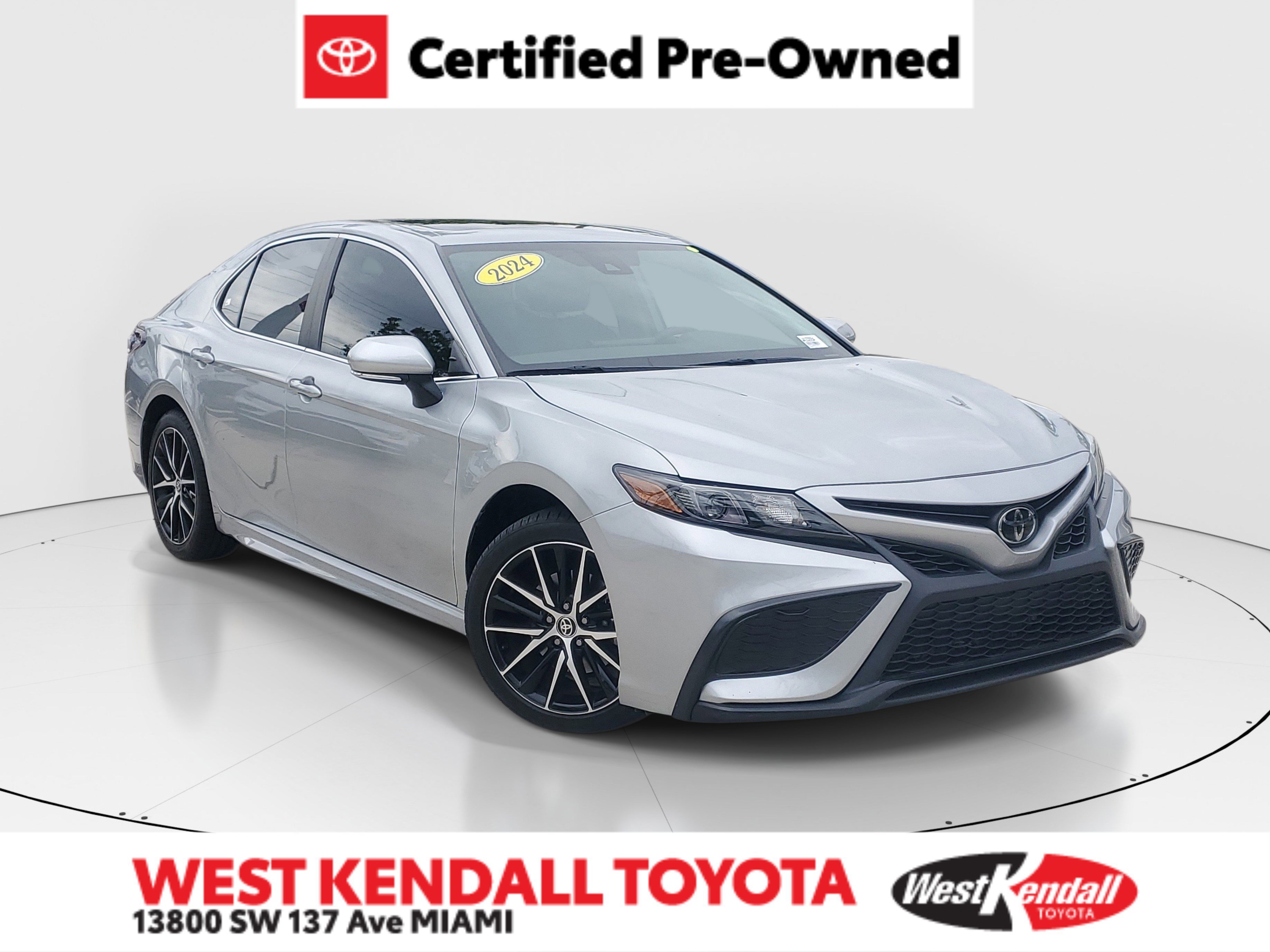 Used 2024 Celestial Silver Metallic Toyota SE image 1