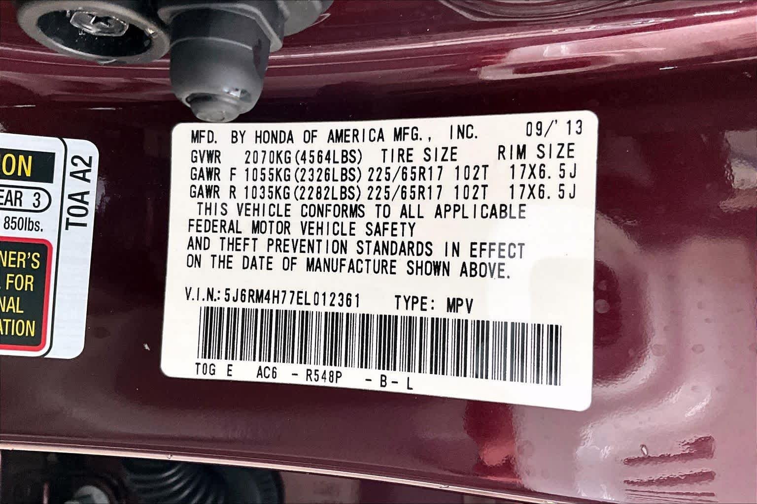 Used 2014 Basque Red Pearl II Honda EX-L image 35