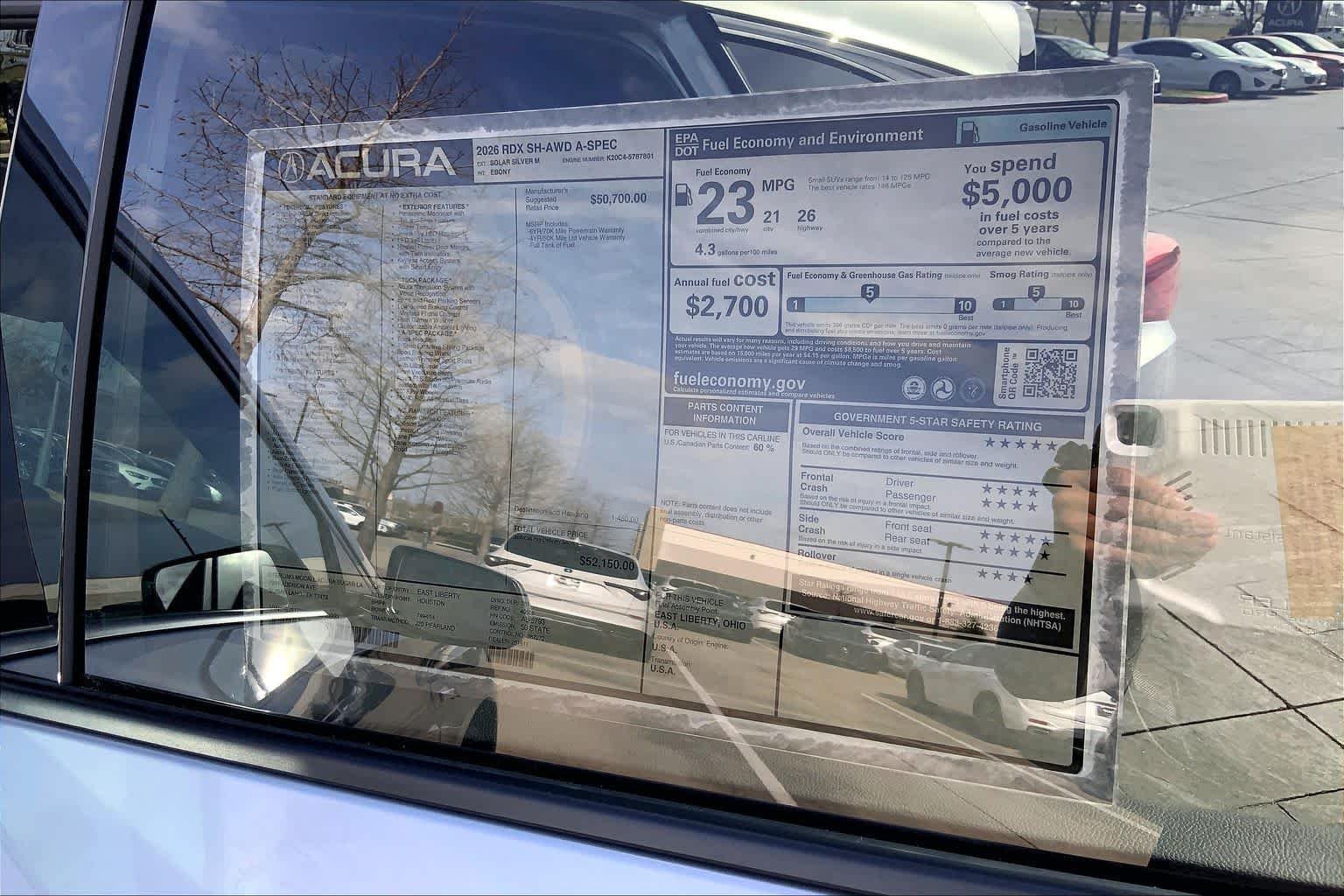 New 2026 Solar Silver Metallic Acura w/A-Spec Package image 22