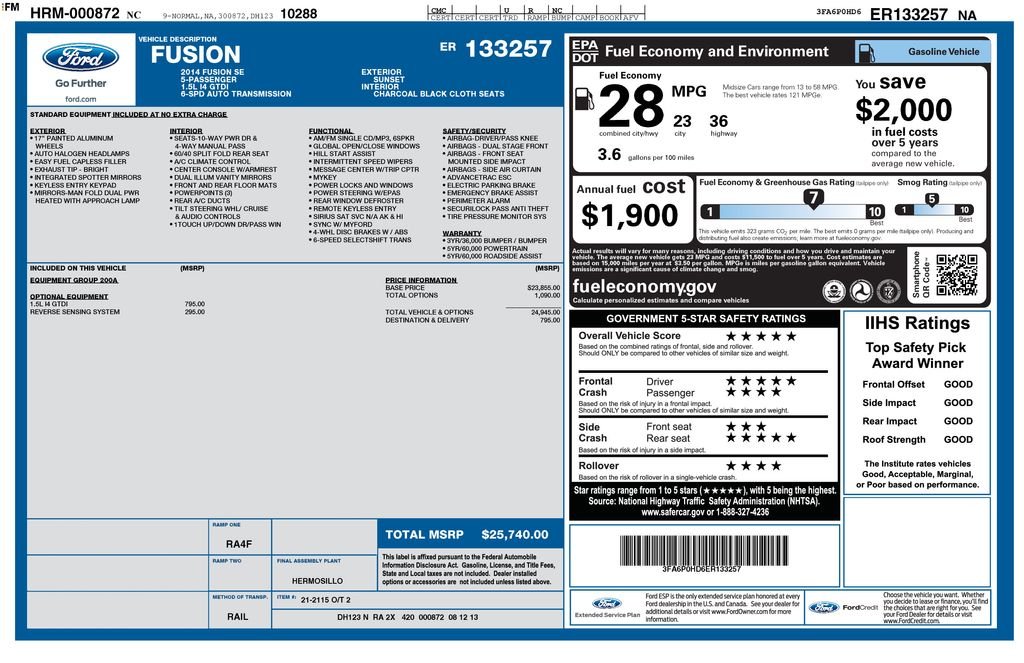 Used 2014 Sunset Metallic Ford SE image 2