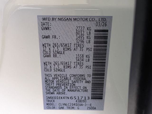 New 2026 Glacier White Nissan Crew Cab SV image 29
