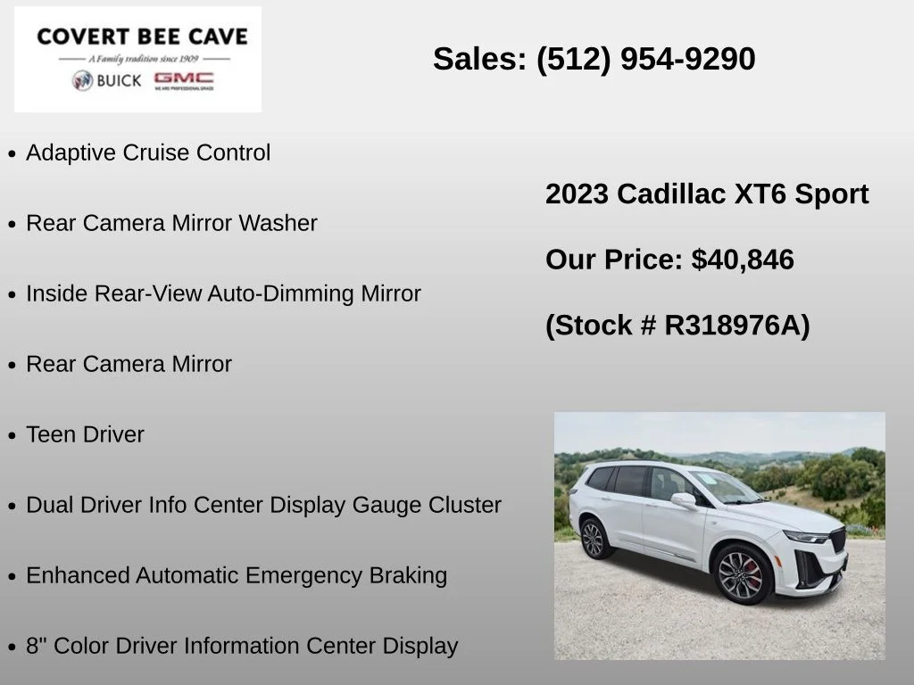 Used 2023 White Cadillac Sport image 30