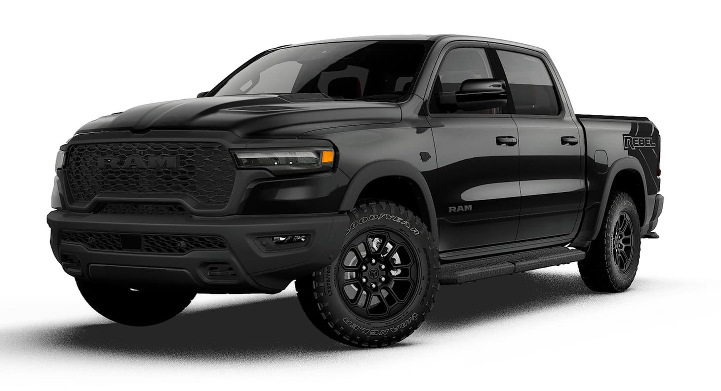 New 2027 Diamond Black Crystal Pearl-Coat Exterior Paint RAM REBEL image 13