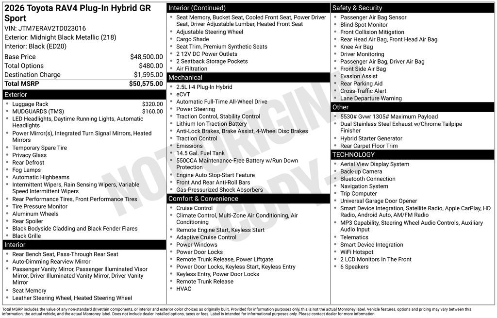 New 2026 Midnight Black Metallic Toyota  GR SPORT image 6