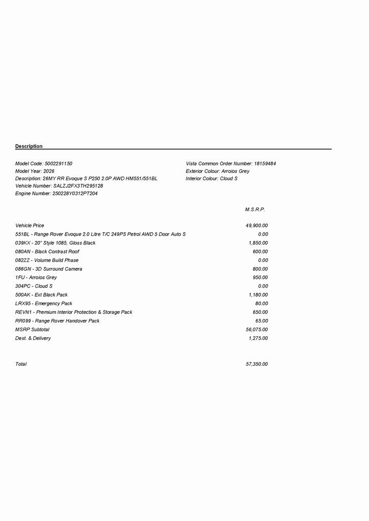 2026 LAND ROVER RANGE ROVER EVOQUE - Image 2