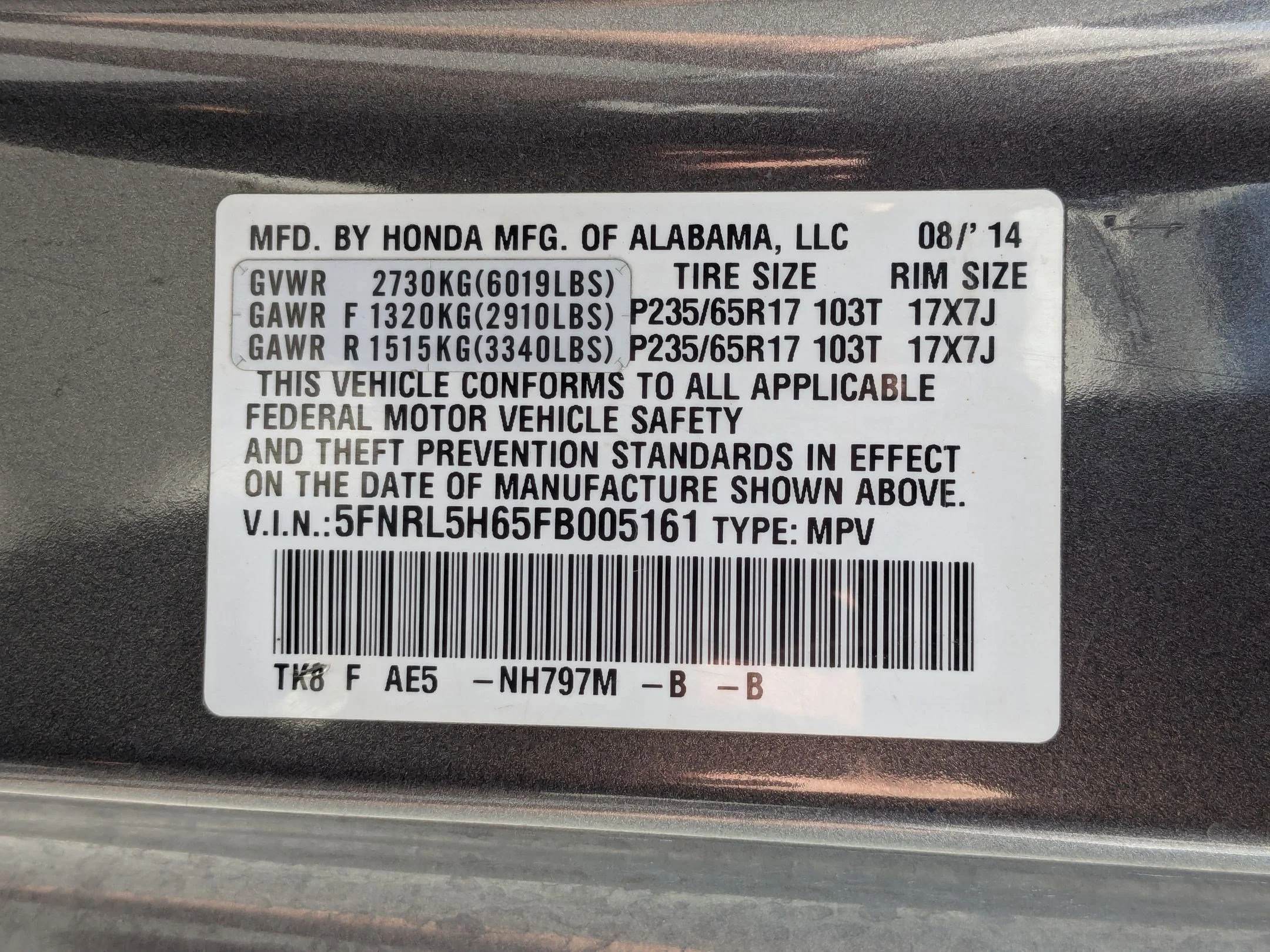 Used 2015 Modern Steel Metallic Honda EX-L image 33