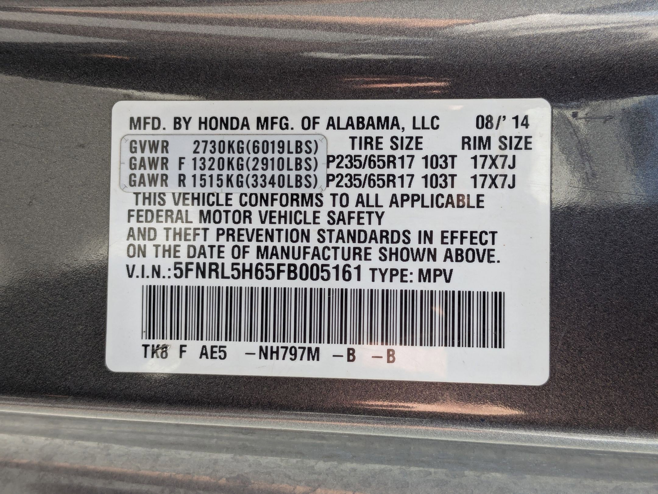 Used 2015 Modern Steel Metallic Honda EX-L image 33