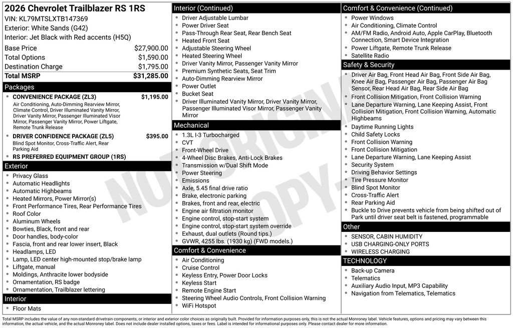 Used 2026 White Chevrolet RS image 4